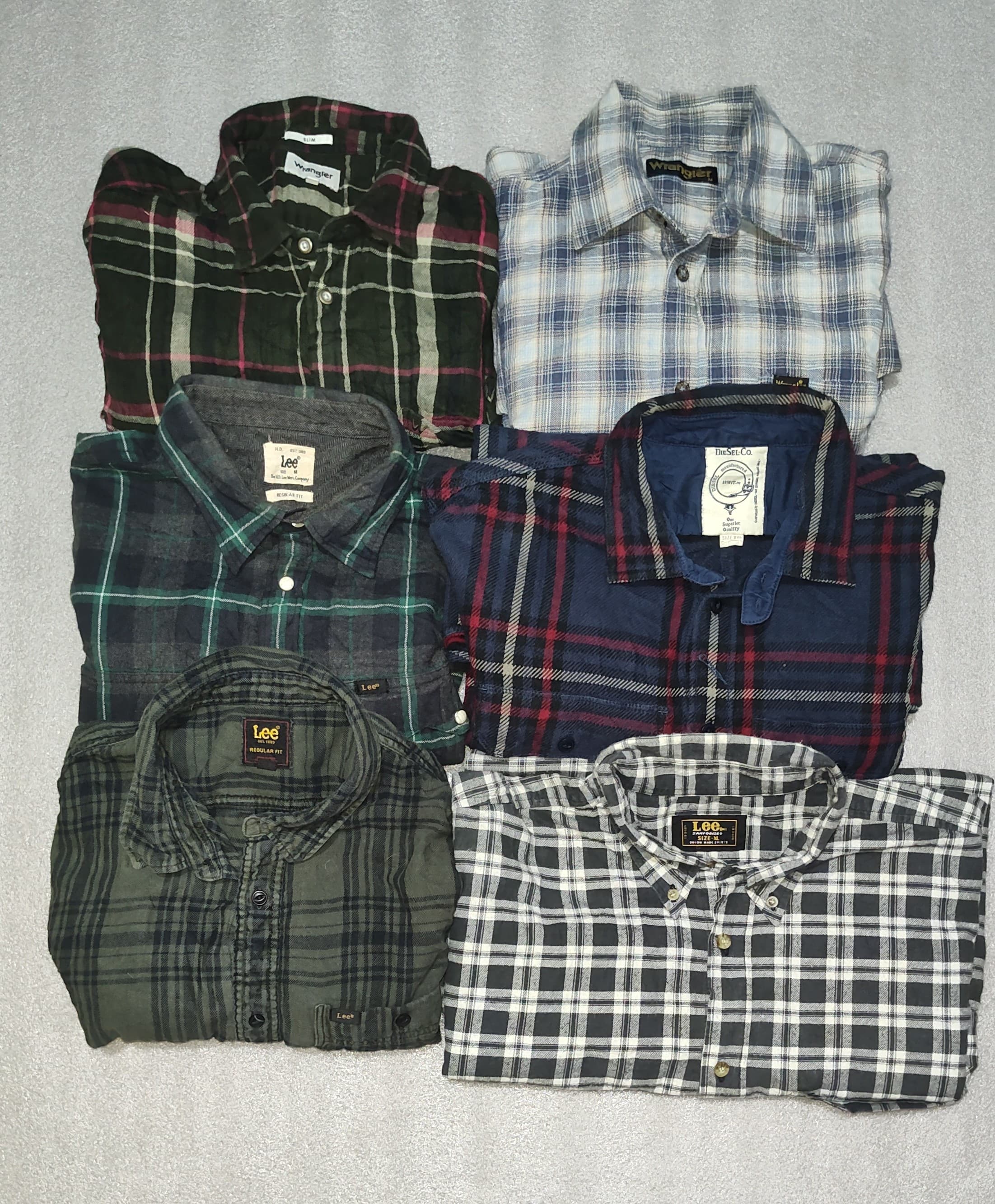 Lee/Levi's/wrangler/diesel flannel shirts