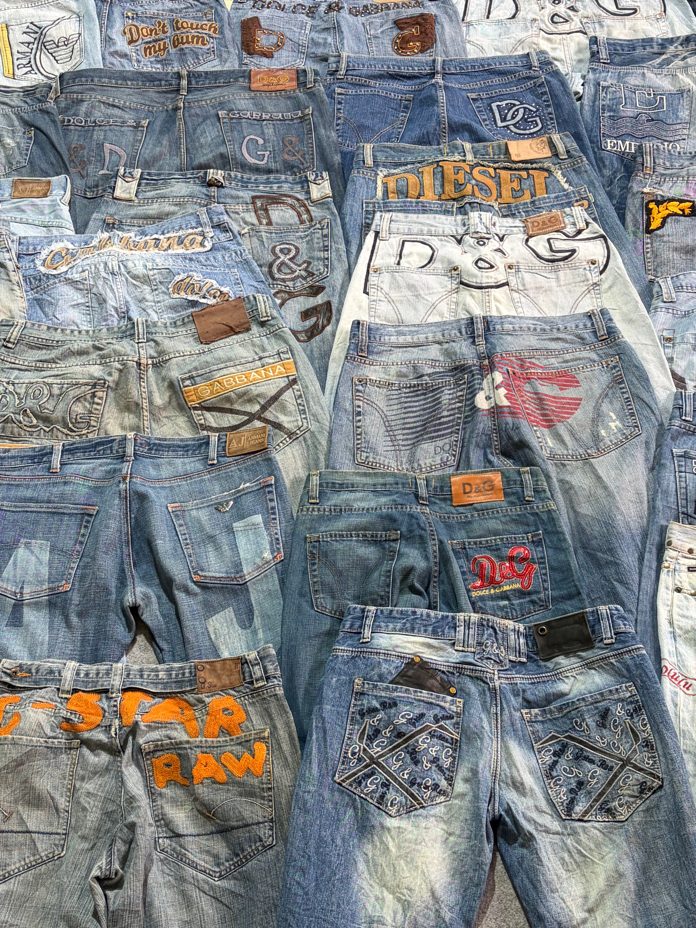 D&G Armani and g star jeans back printed