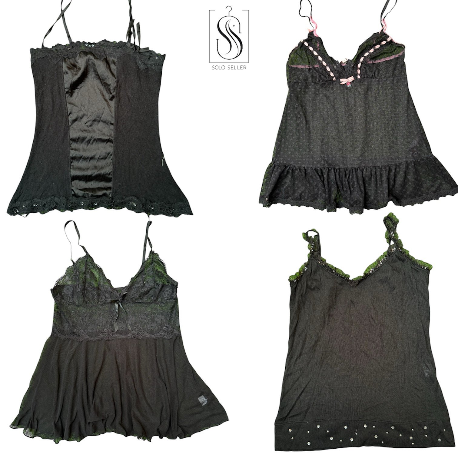 Y2K black cami Tops (SS-012