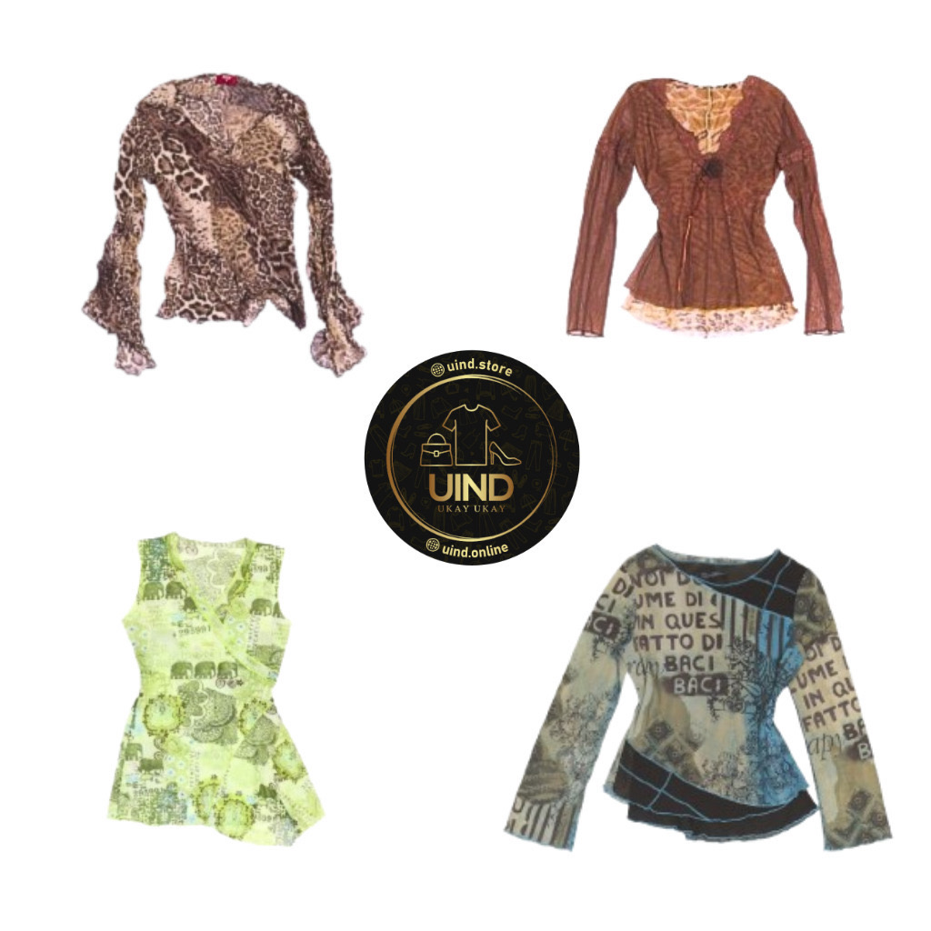 Y2K Island Aesthetic Mesh Tops