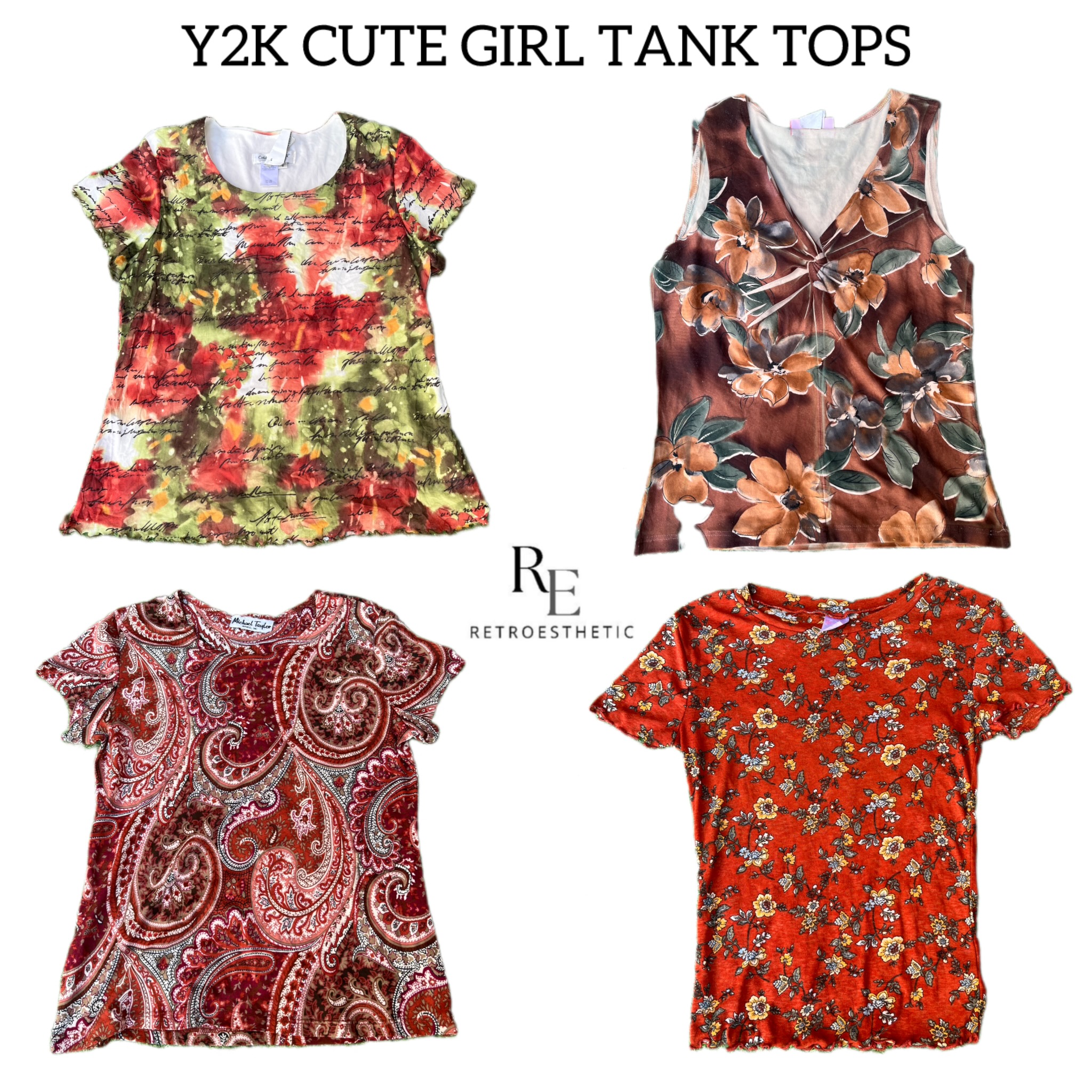 Y2K Cutesy Vibe Printed Tank Tops RE-2790