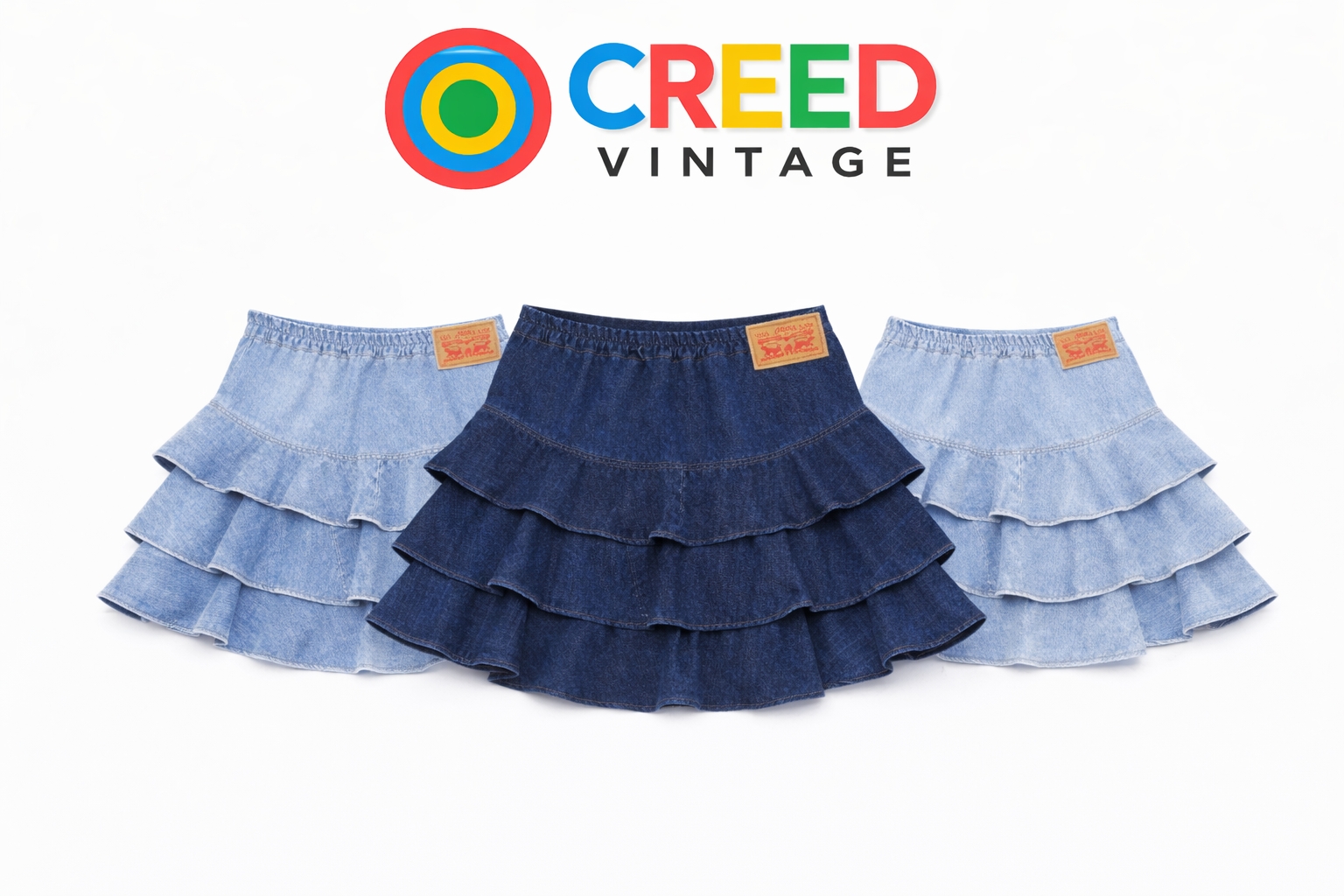 CR1335 Upcycled Ruffle Denim Rock