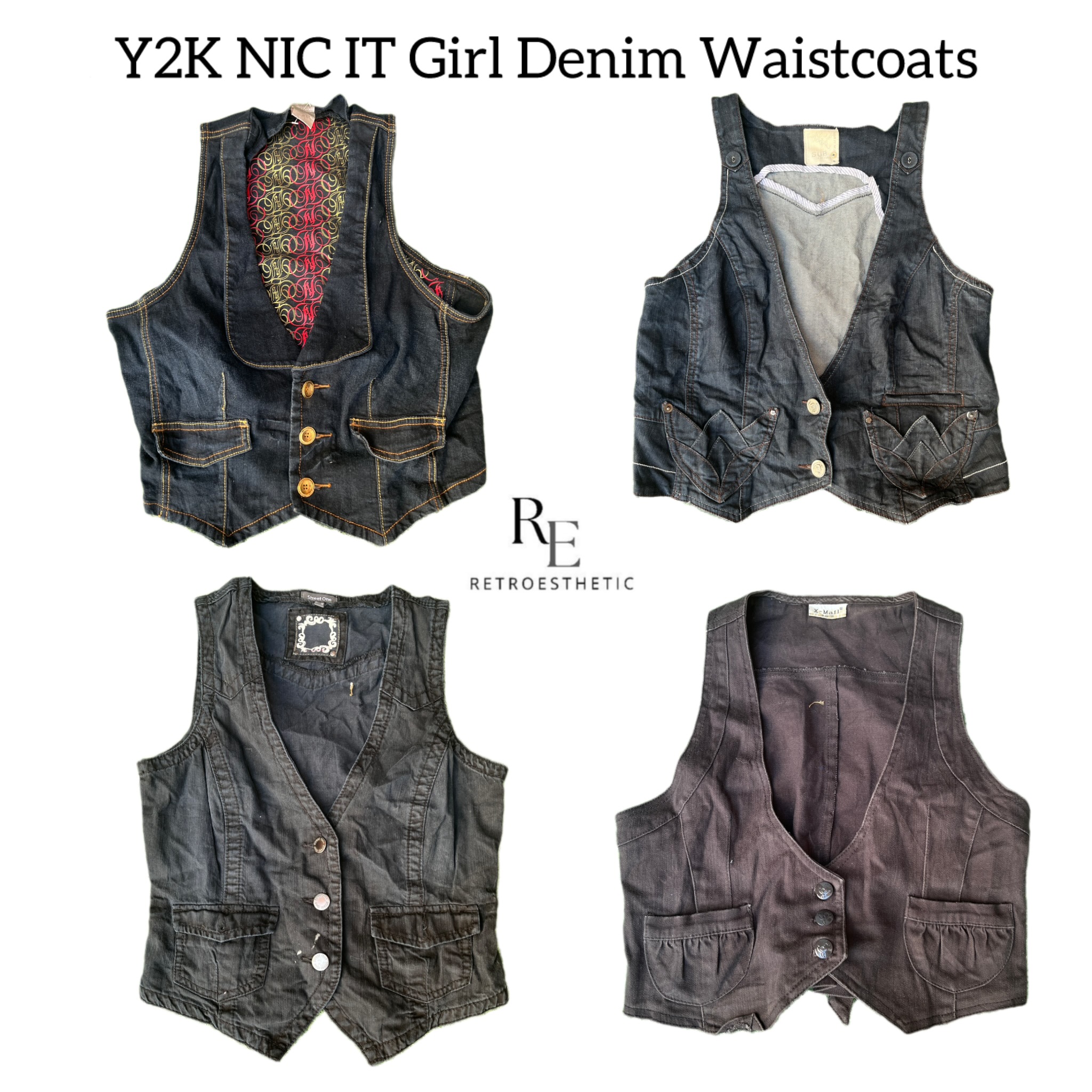 Y2k NIC IT Girl Denim-Westen RE-2792
