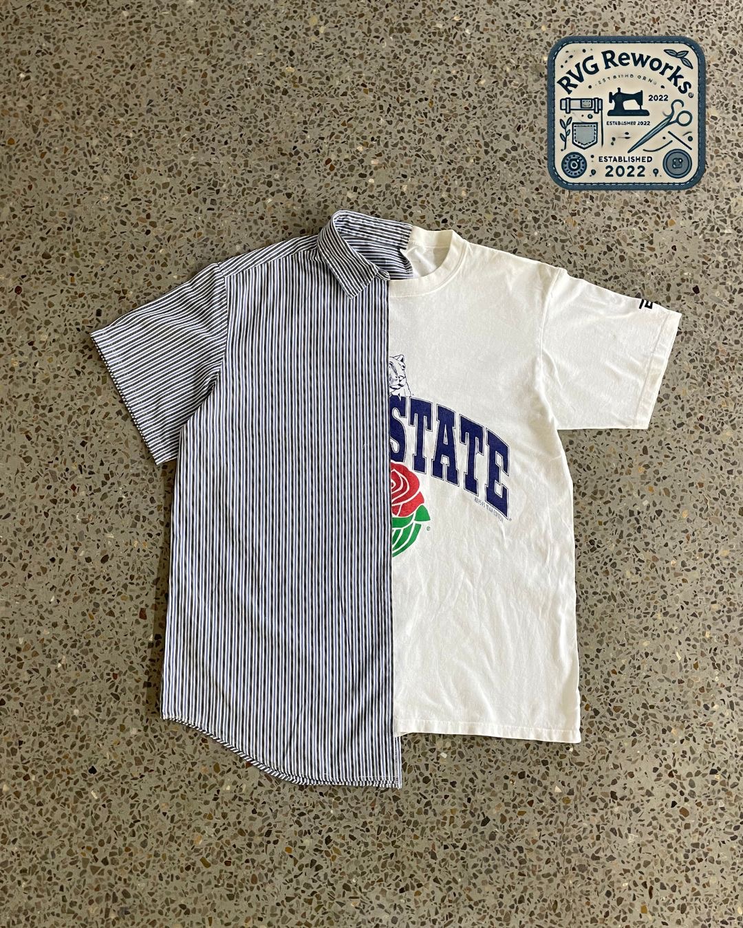 Camisa Vintage Upcycled Half-&-Half