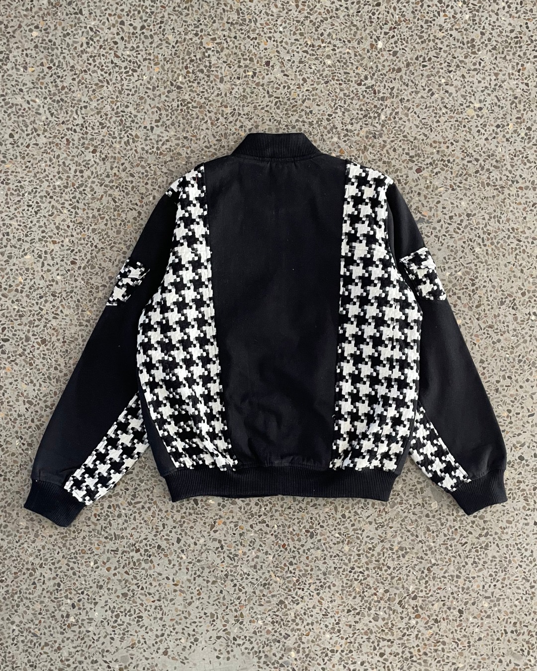 Upcycled Printed Panel Bomber Jacket