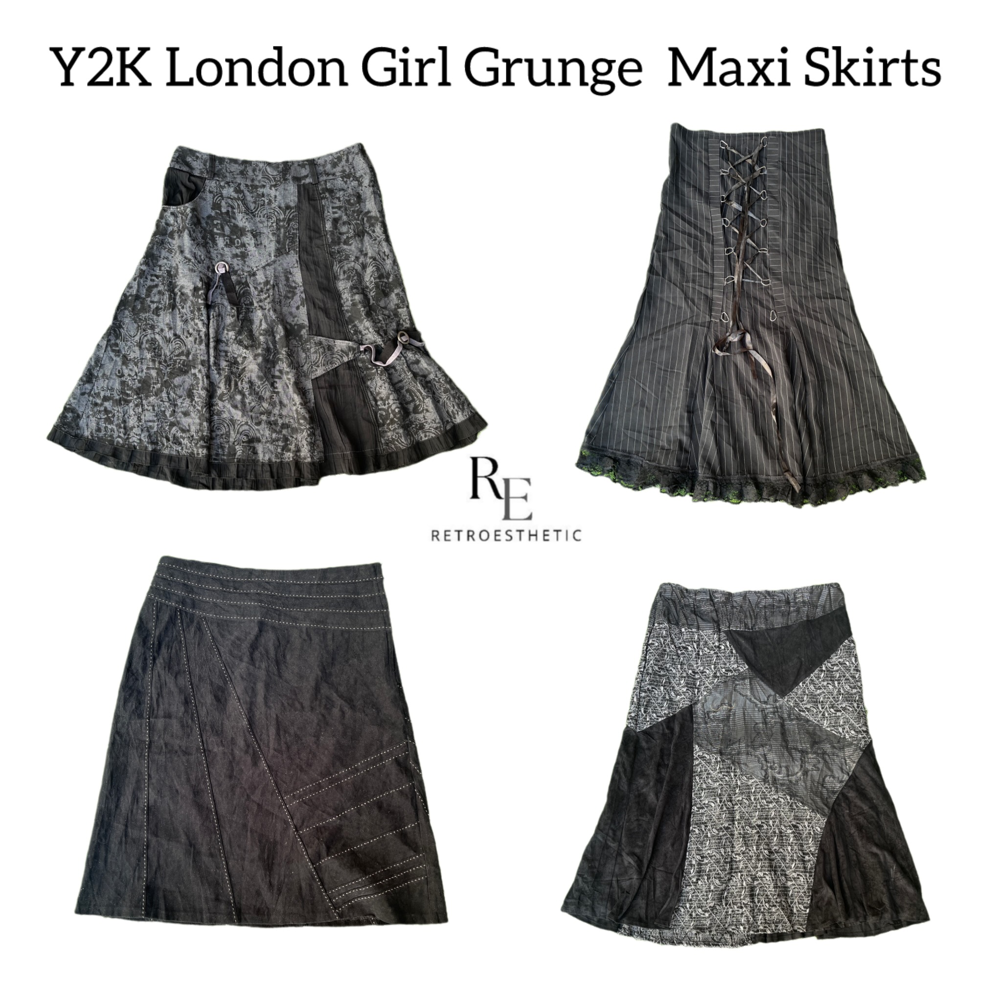Y2k London Girl Grunge Maxi Skirts RE 2798