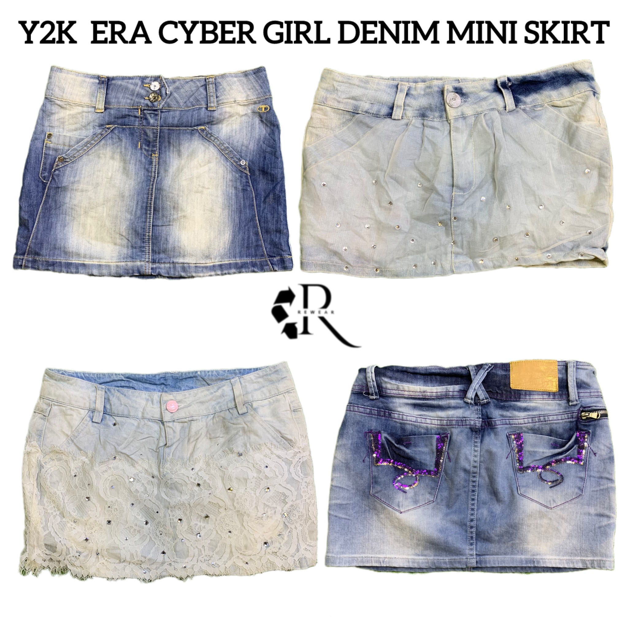 Y2K Ära Cyber Mädchen Denim Mini Röcke Rw-1595