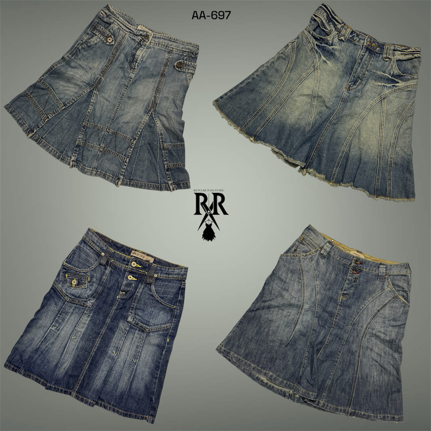 Y2K Britney Era Denim-Midi-Röcke (AA-697)