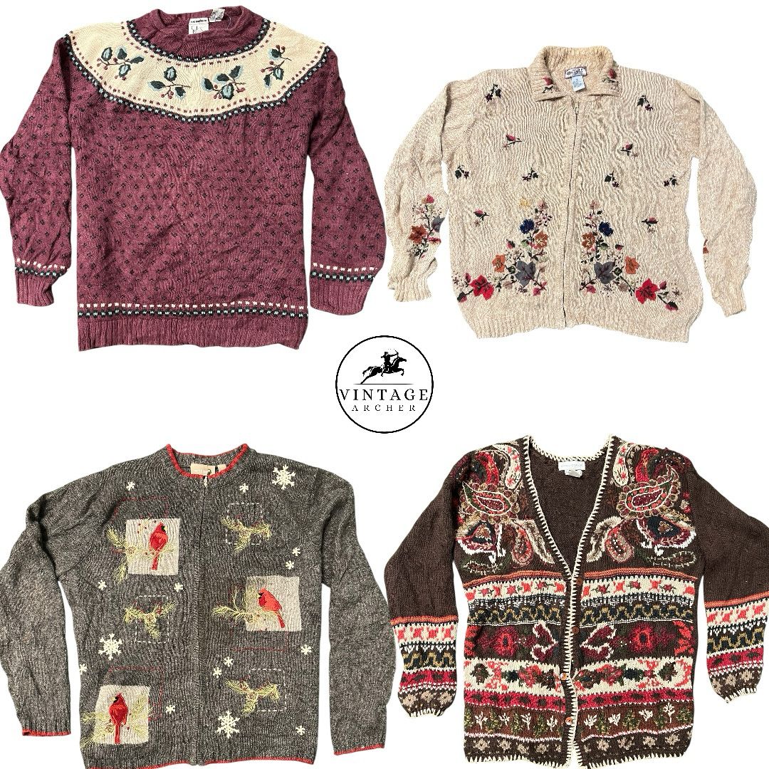 Y2K Knitwear Birds and Flowers Theme: 10 Pcs (S-8)