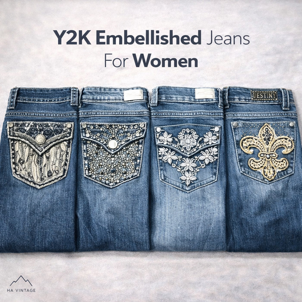 Premium Y2K Bootcut Embellished Women Jeans