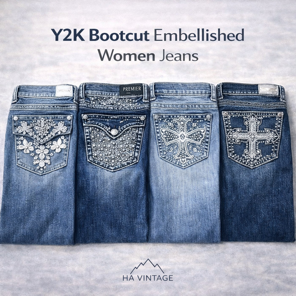 Y2K Bootcut Embellished Women Jeans