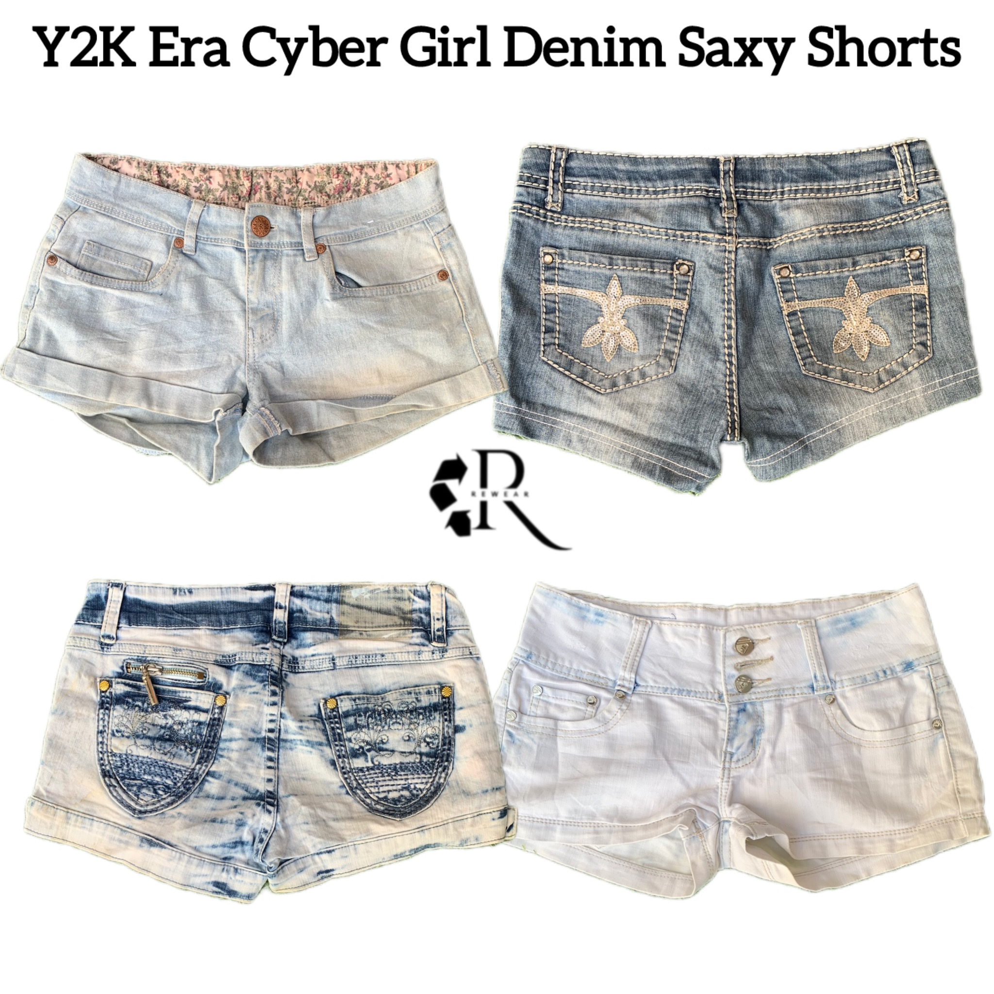 Y2K Girl Era Cyber Denim Sexy Short Rw-1600