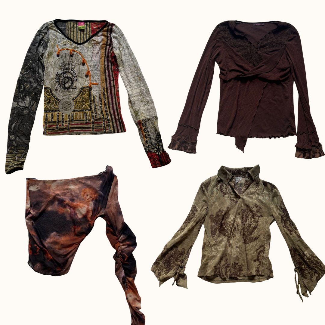 Tops en maille Y2K européens avec Save The Queen