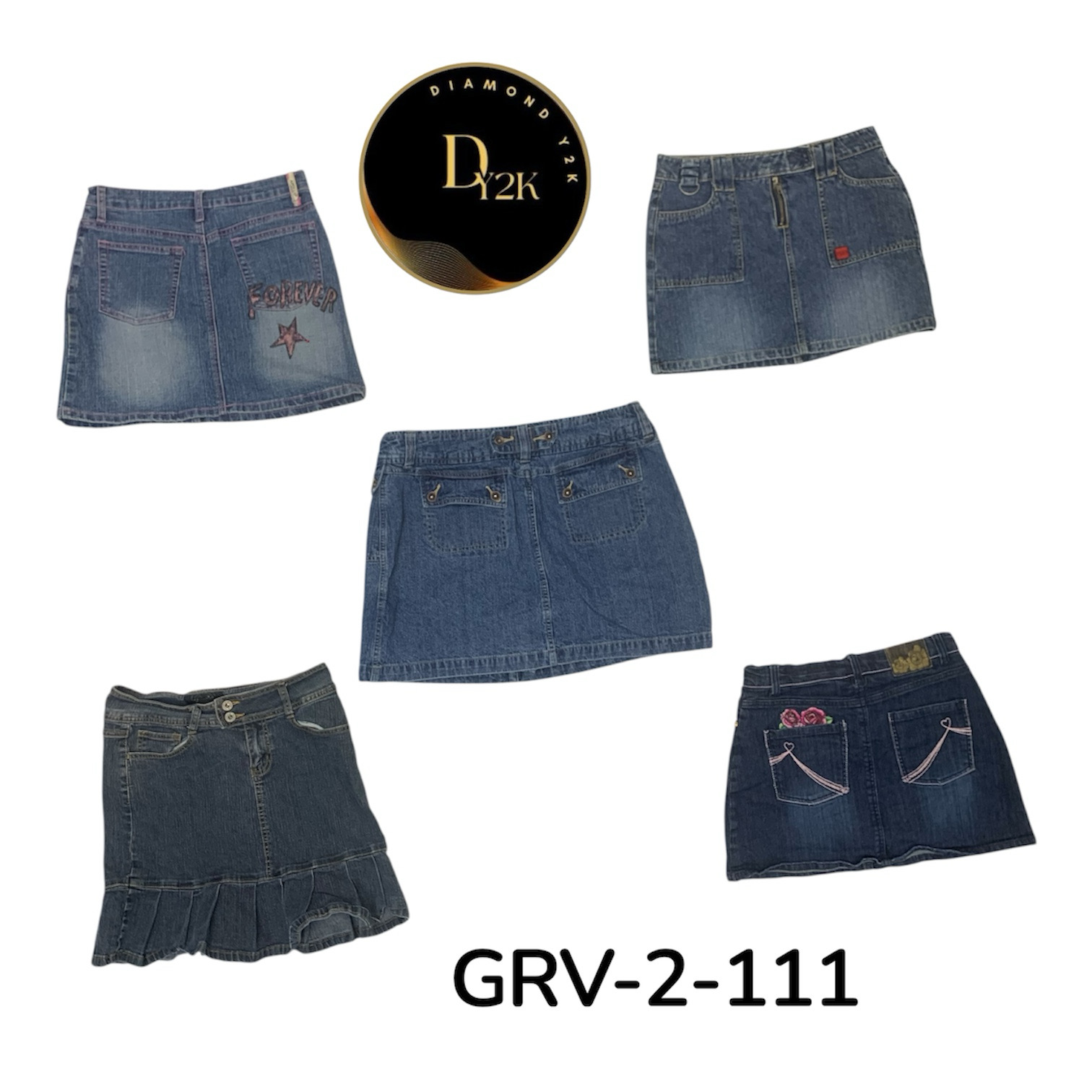 Vintage Wash Denim Mini Skirt for Women (GRV-2-111..