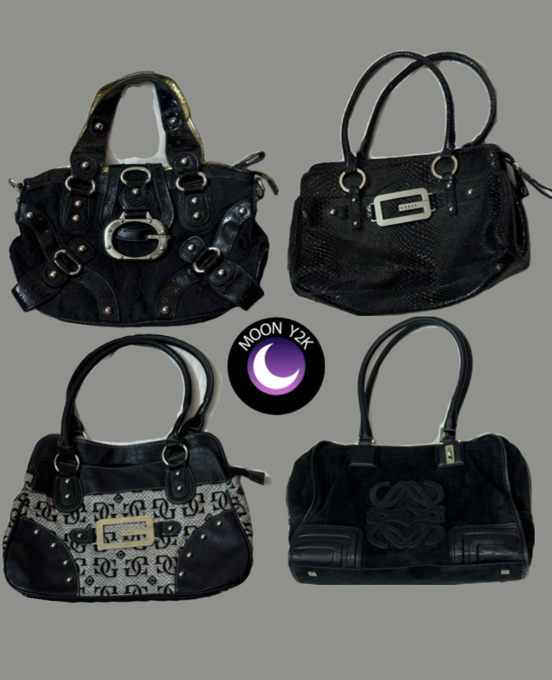 Y2k Gothic Black Branded Hand Bags ft GU..
