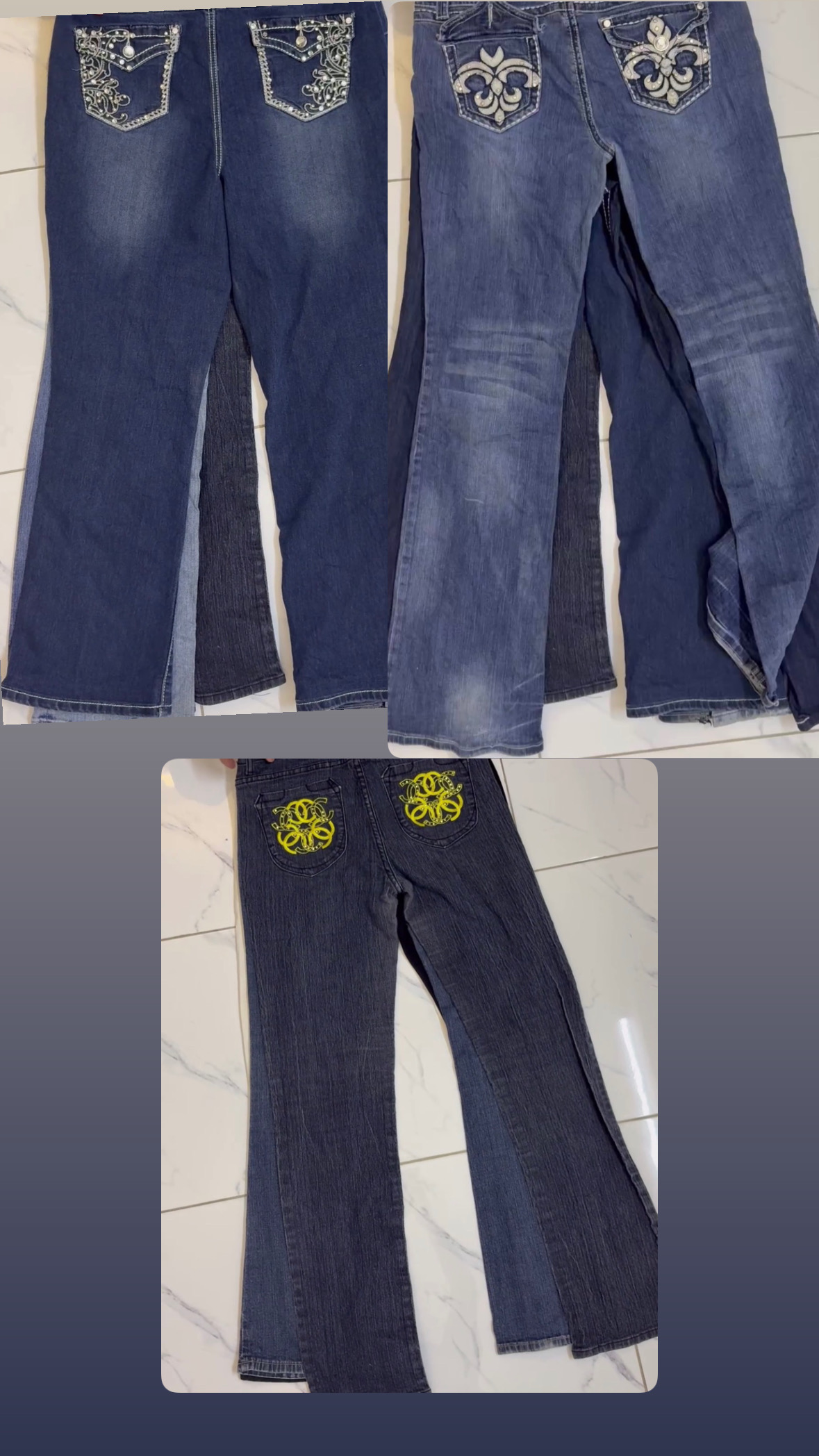 Y2k Rhinestone/Embroidered Bootcut jeans