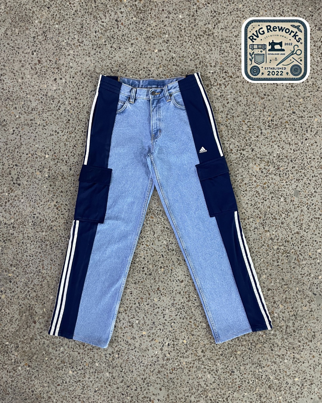 Panneau de sport en denim cargo upcyclé