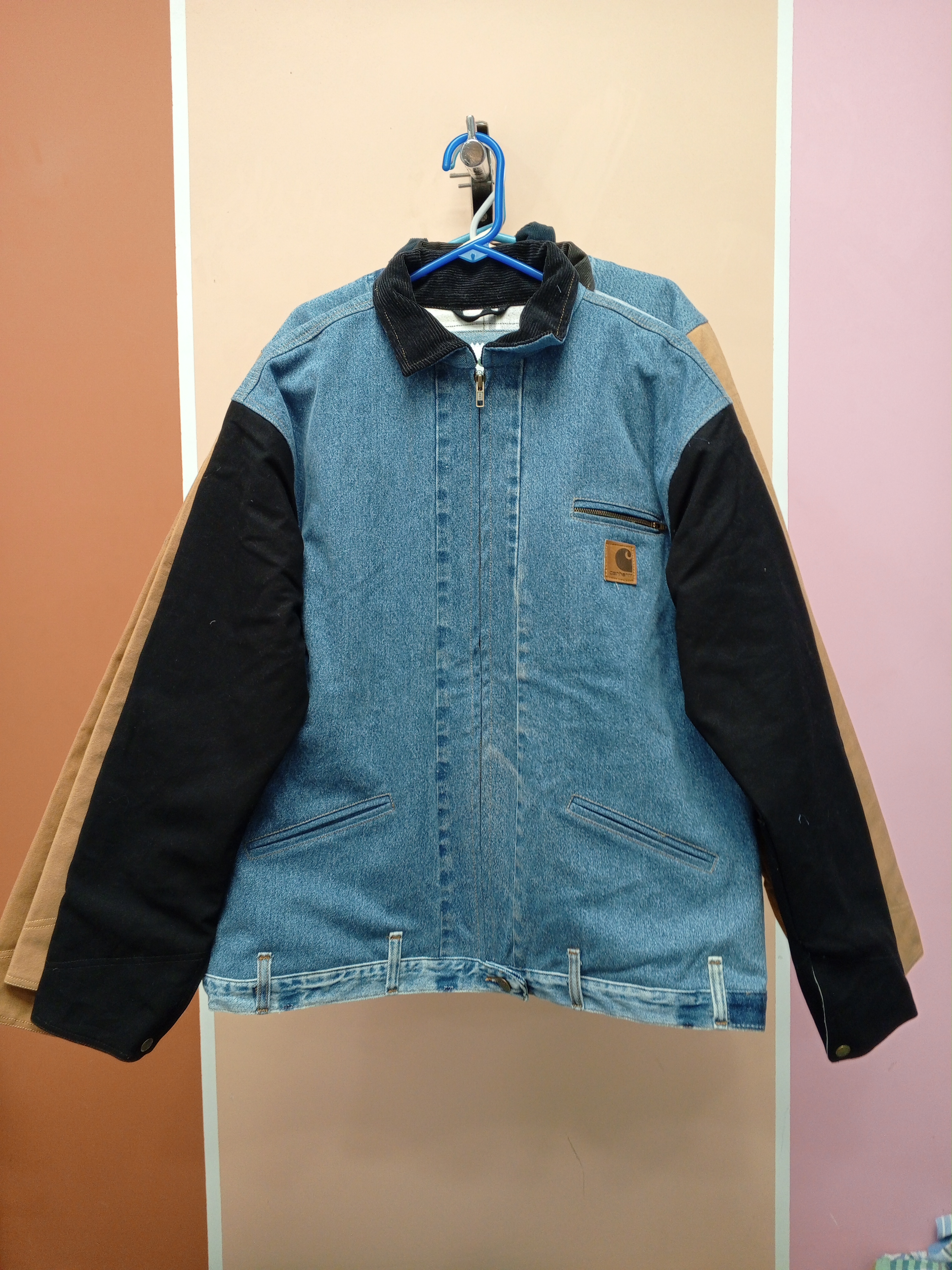 Upcycled Carhartt Denim & Canvas Mixed-Media Detro..