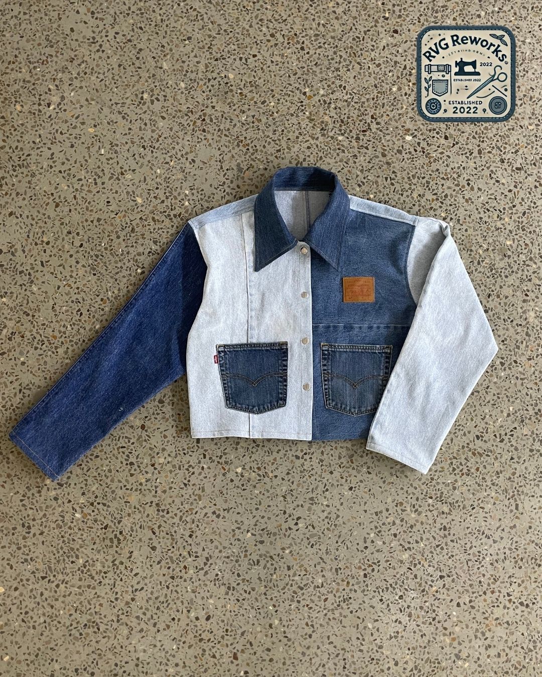 Veste en denim à panneaux Levi's upcyclée