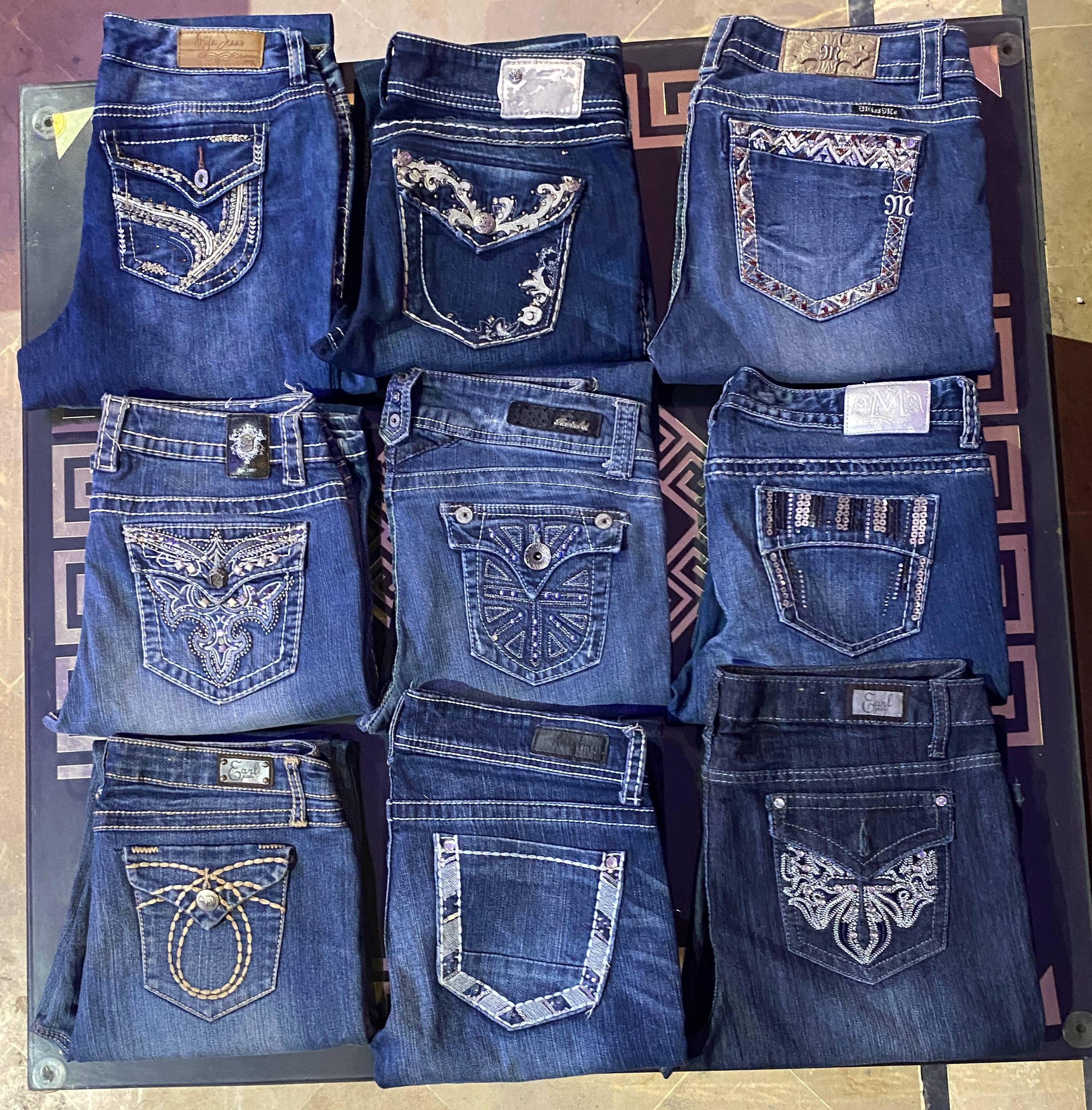 Women Bootcut Y2K Jeans Bundle –  Embroidered & Rh..