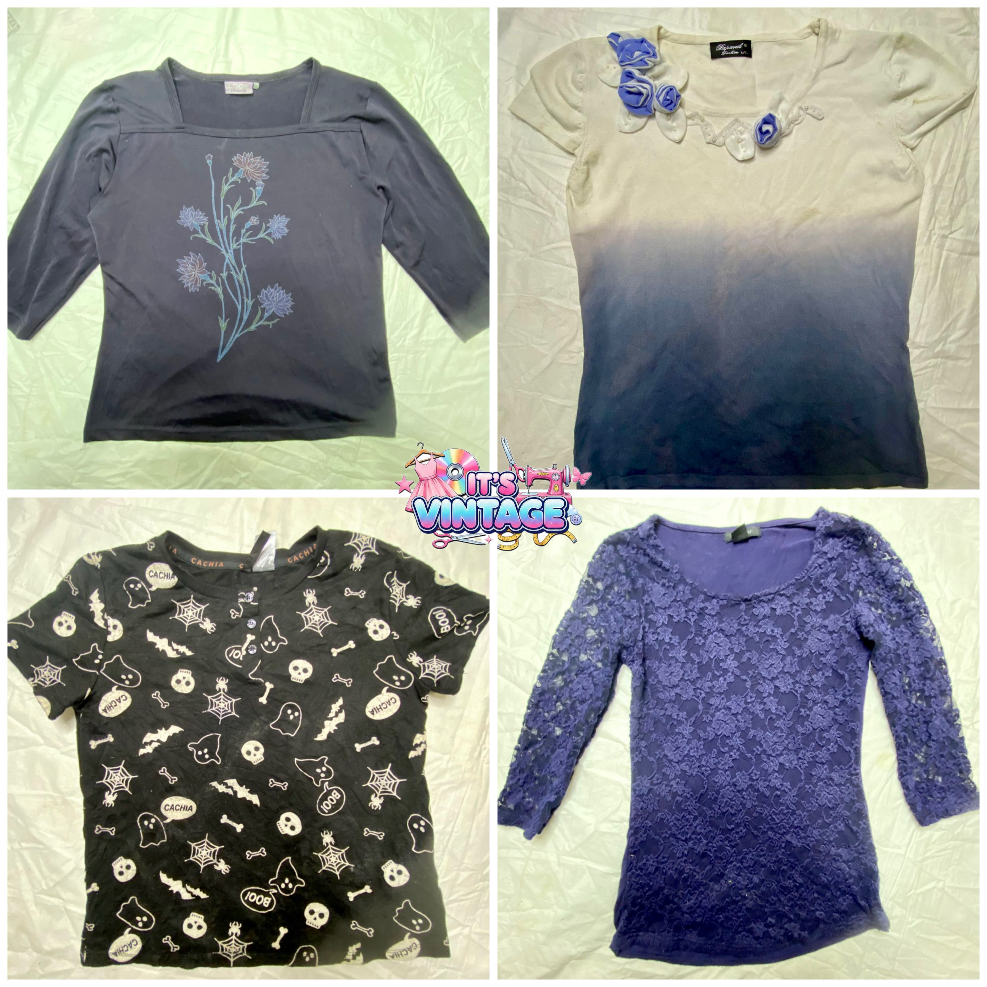 Y2K Graphic & Lace Top Wholesale Bundle | 2000s Tr..