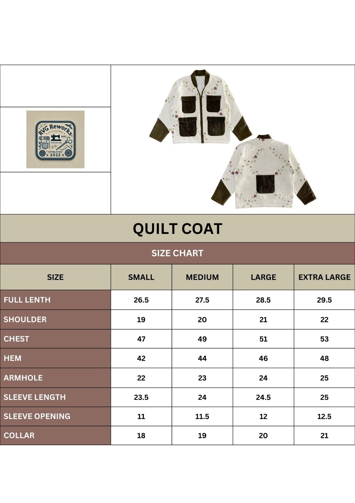 Colcha Floral Reciclada + Chaqueta Utilitaria de Pana