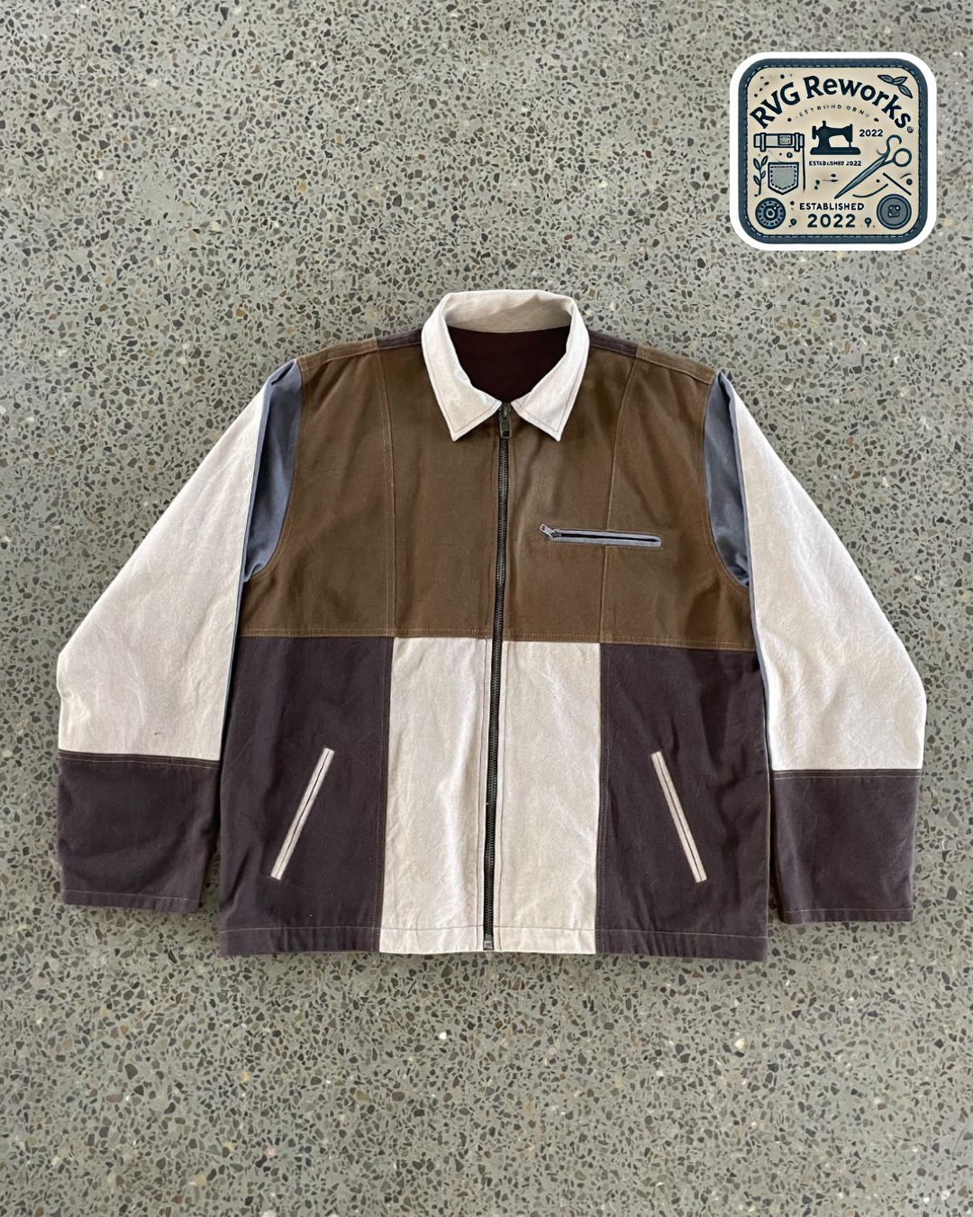 Upcycled Panelled Canvas Workwear Jacket