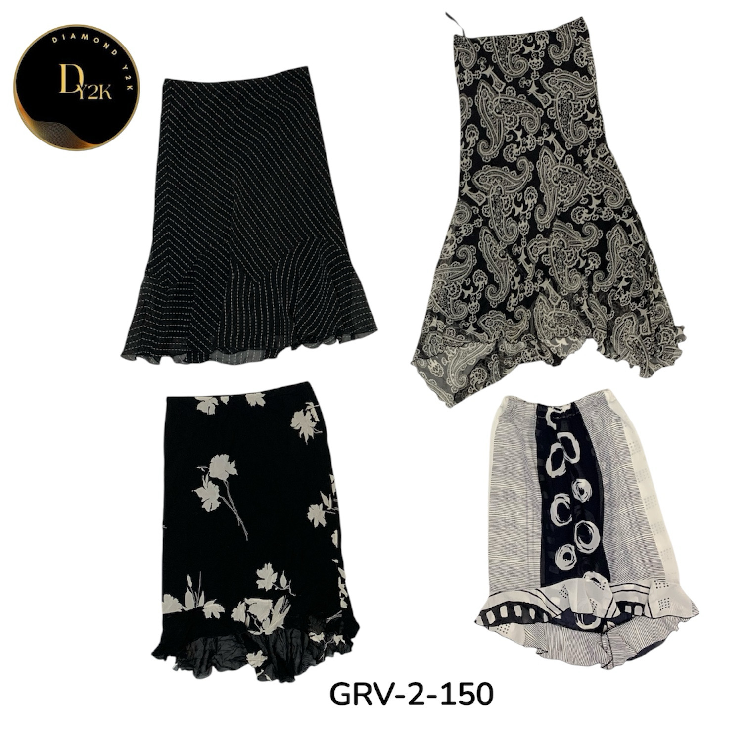 Black & White Poly Skirt – Authentic Y2K Style (GR..