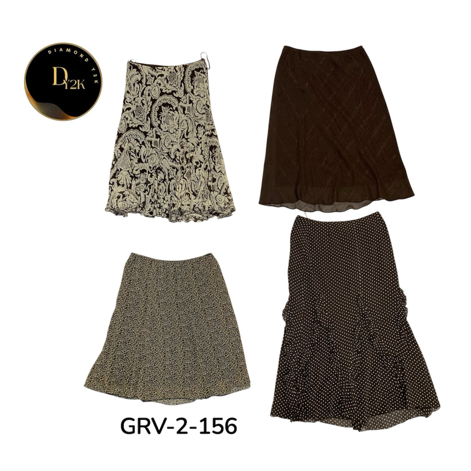 Trendy US Brown Printed Poly Skirt – Classic Desig..