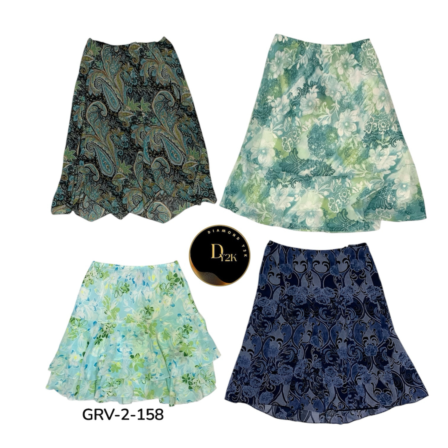 Mix Printed Poly Skirt – Vintage Y2K Collection (G..