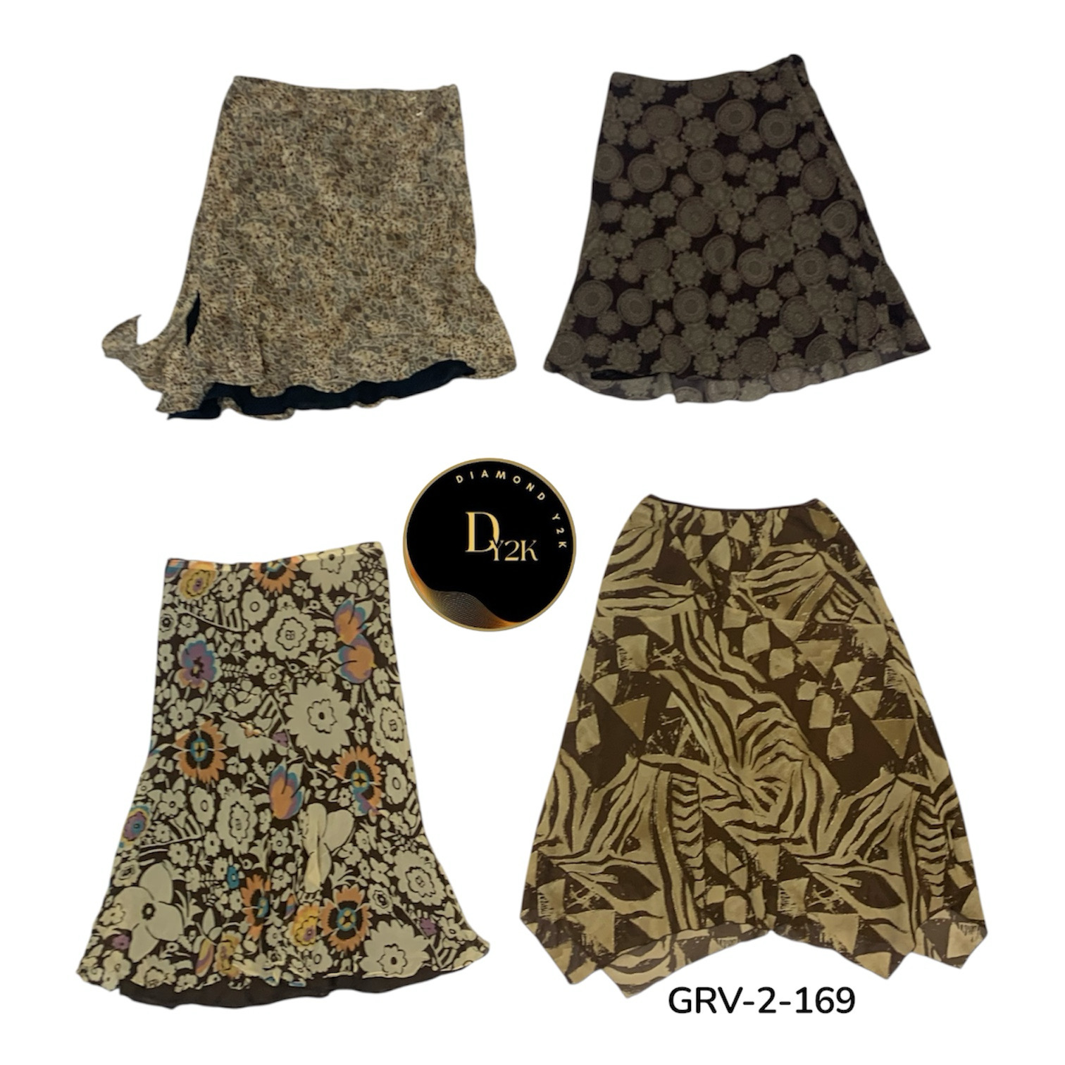 Mix Printed Poly Skirt – Curated Vintage Collectio..