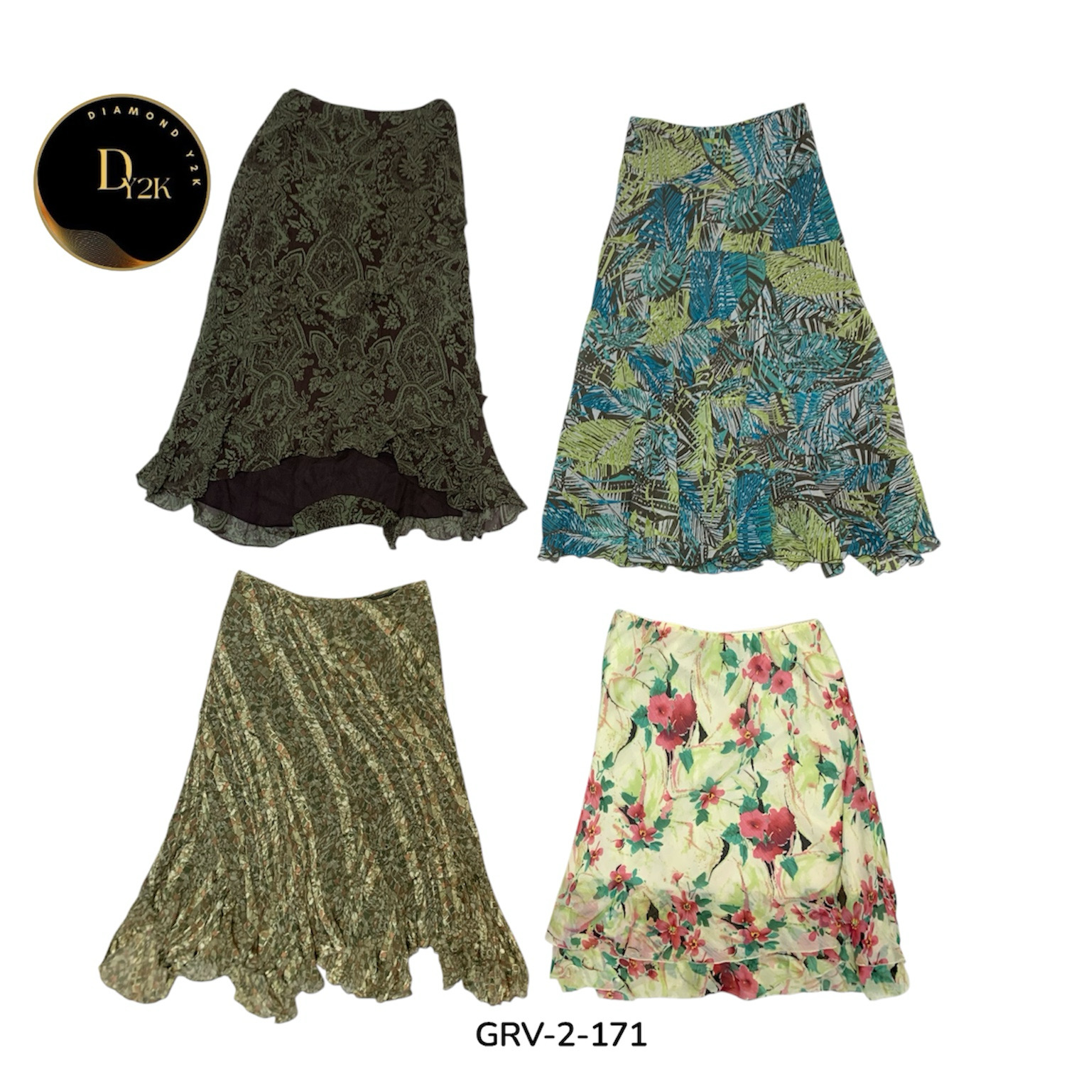 Y2K Printed Poly Skirt Mix – Classic & Chic (GRV-2..