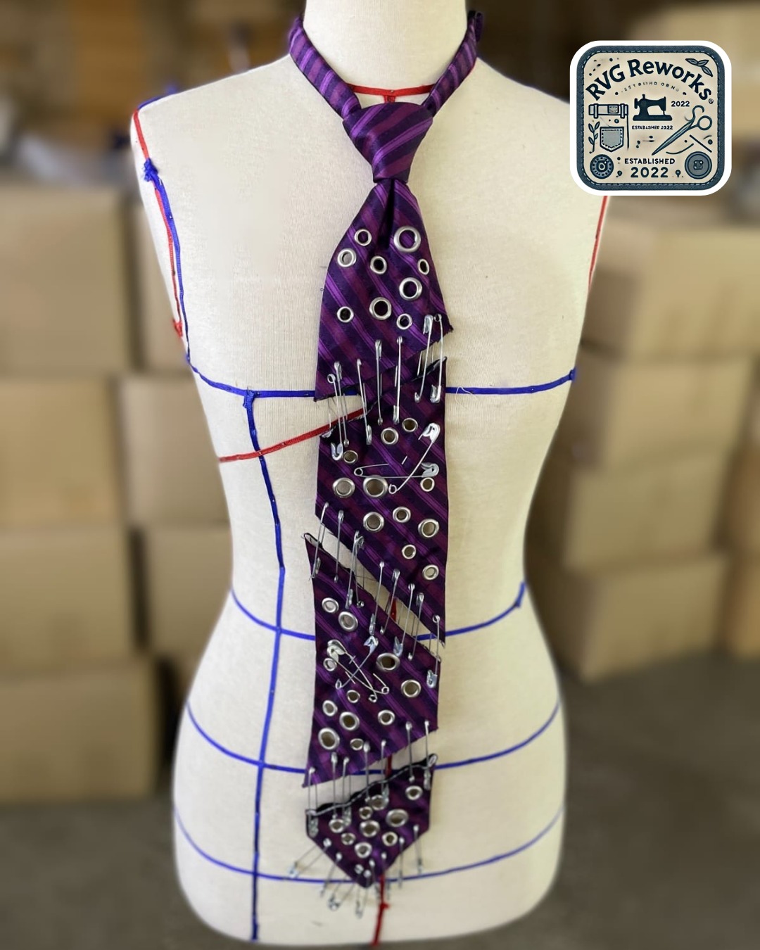 Upcycled Embellished Tie
