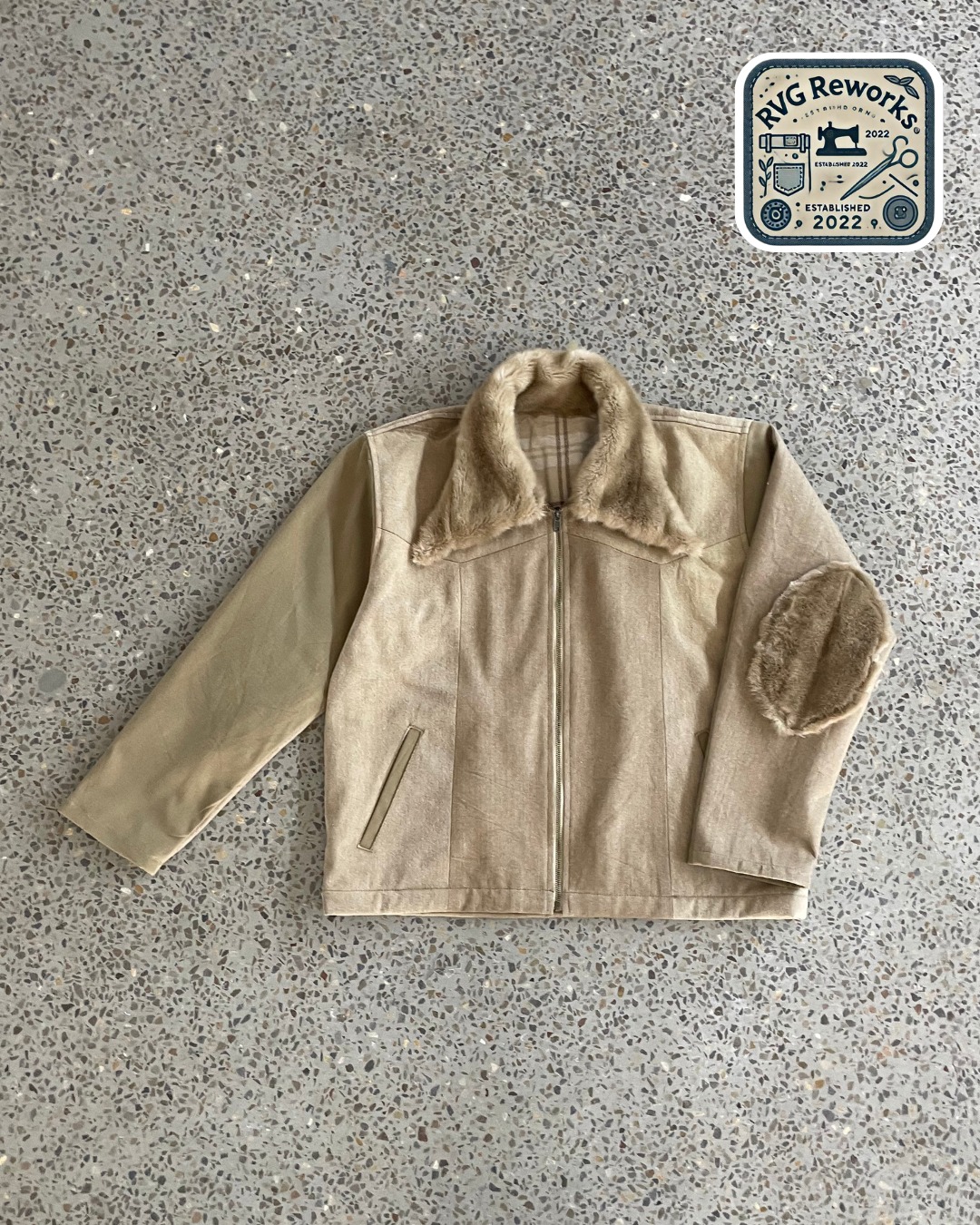 Upcycled Faux Fur Workwear Jacket