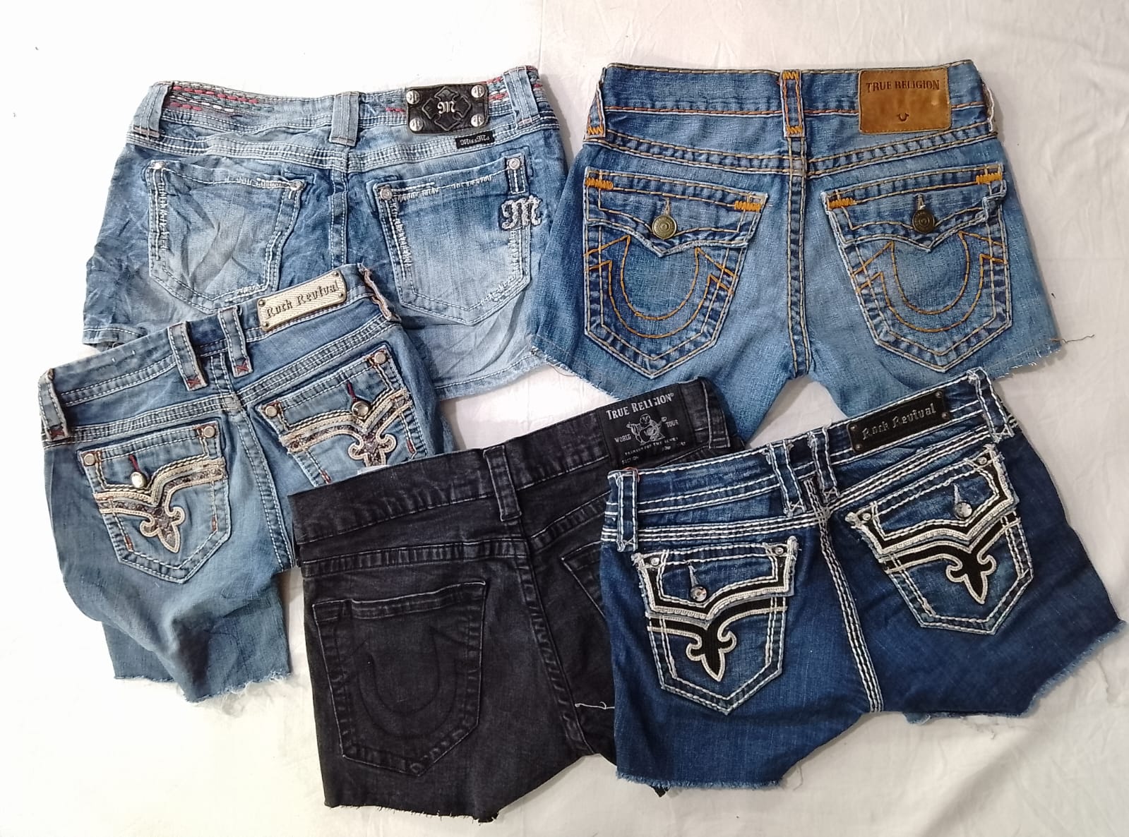 CR6696 Upcycled Y2K Mix Brand Shorts
