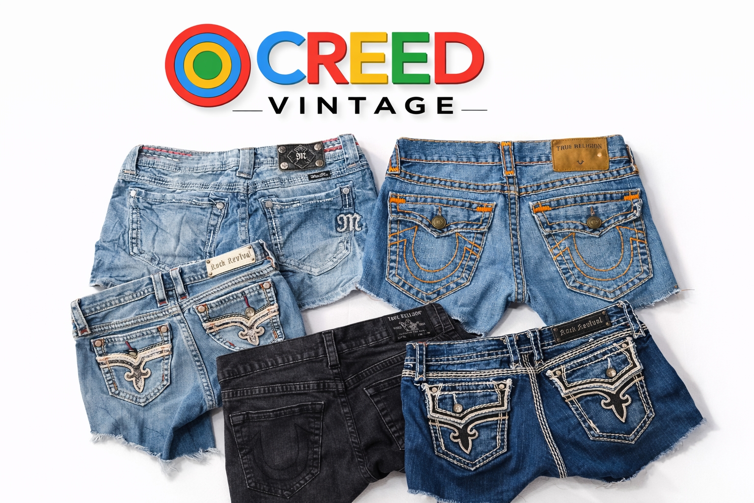 CR6696 Calças Curtas Upcycled Y2K Mix Brand