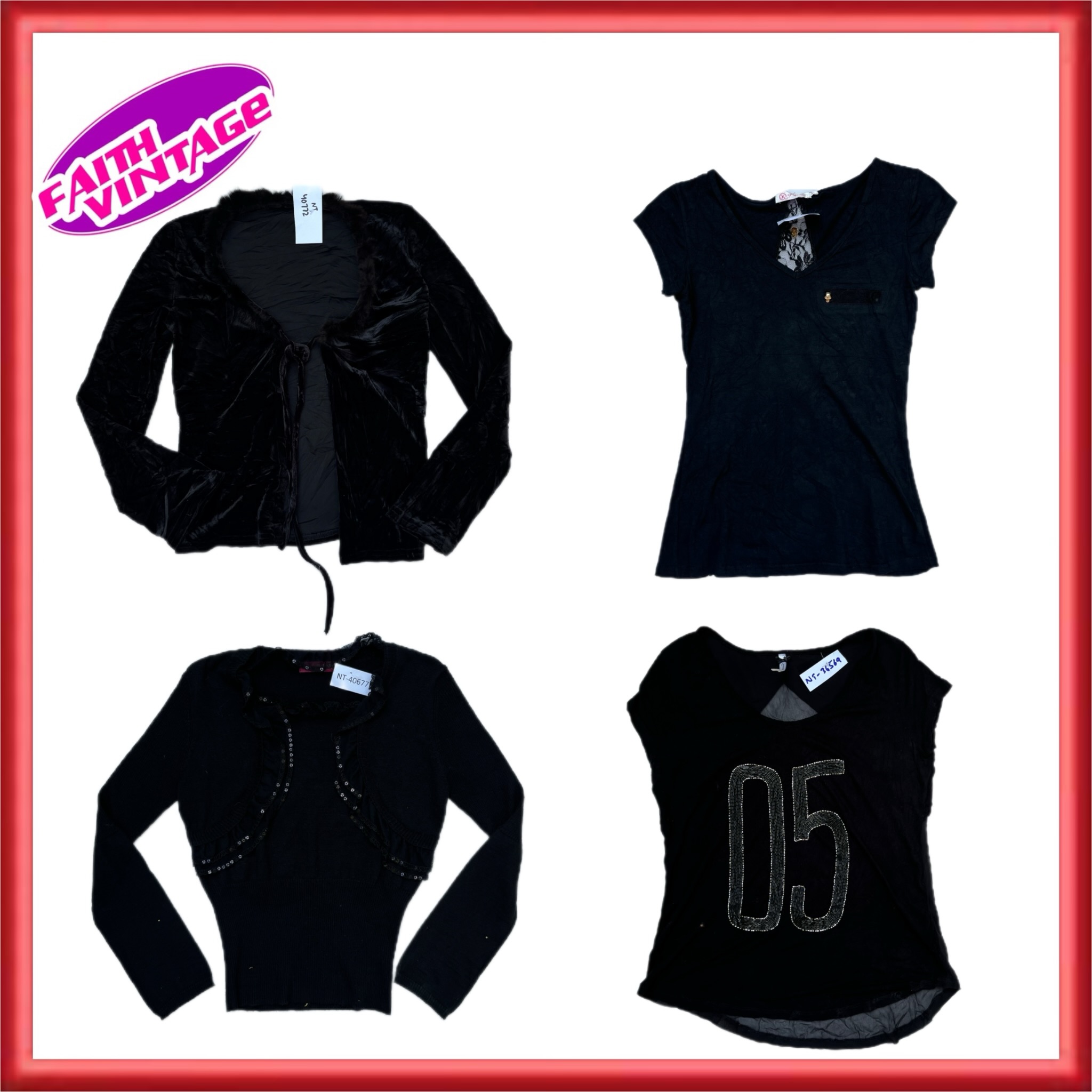 Castle Black Cut Tops Bundle(FV-596)