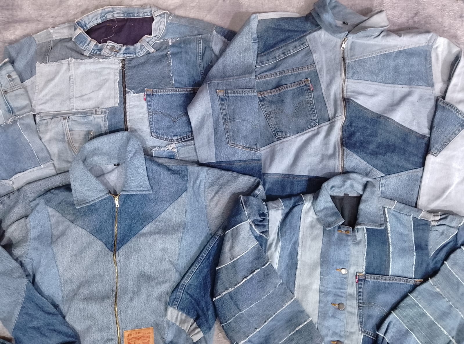 CR6741 Upcycled Denim Mix Jackets