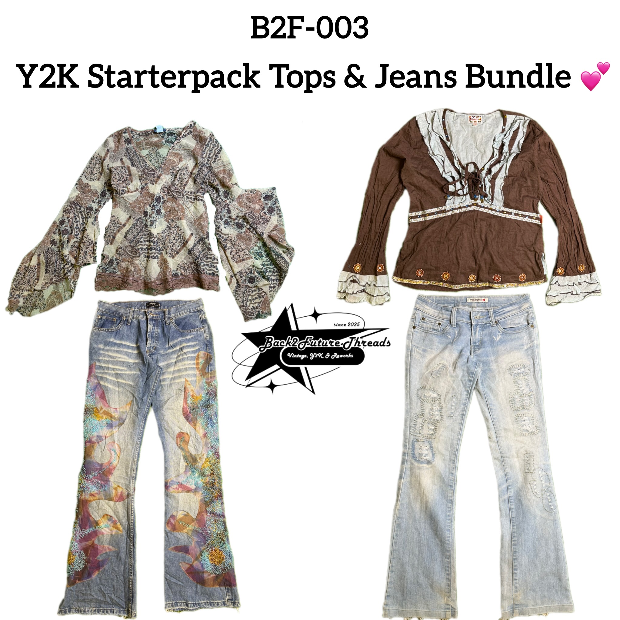 Y2K Starterpack Tops & Jeans Bundle (B2F-003)