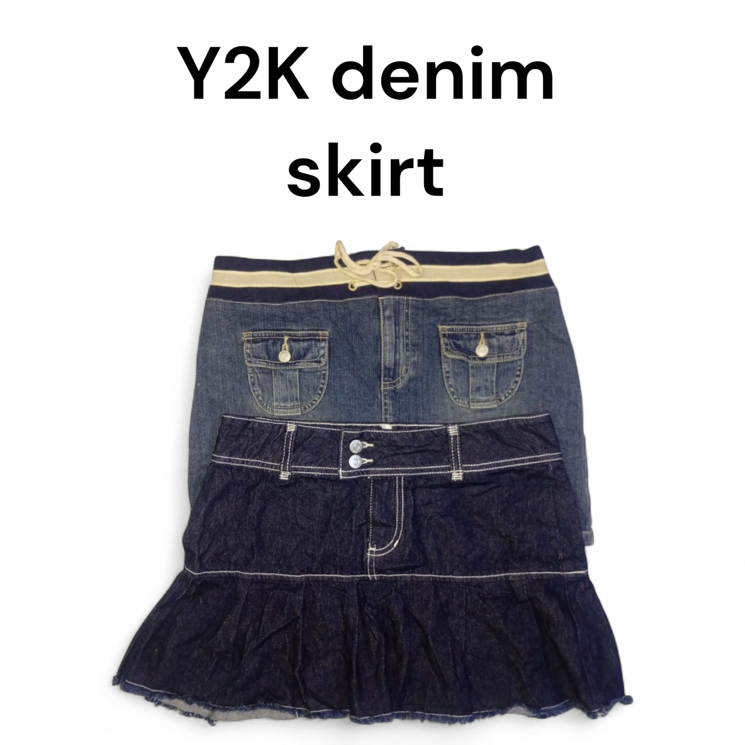 Y2K denim skirt