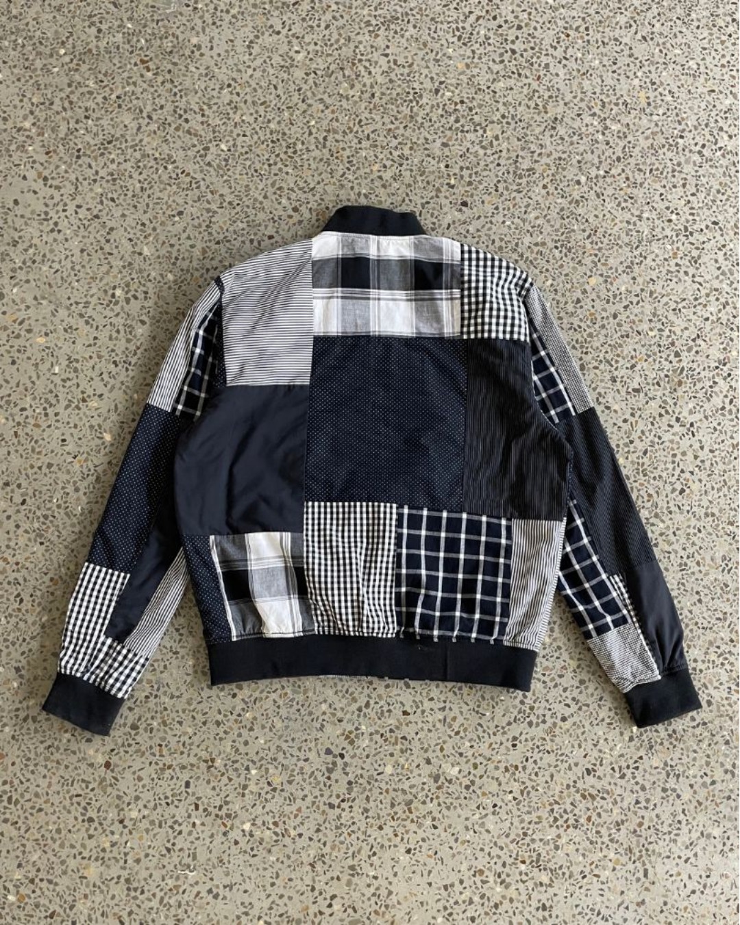 Jaqueta Bomber Harrington em Patchwork Upcycled RL