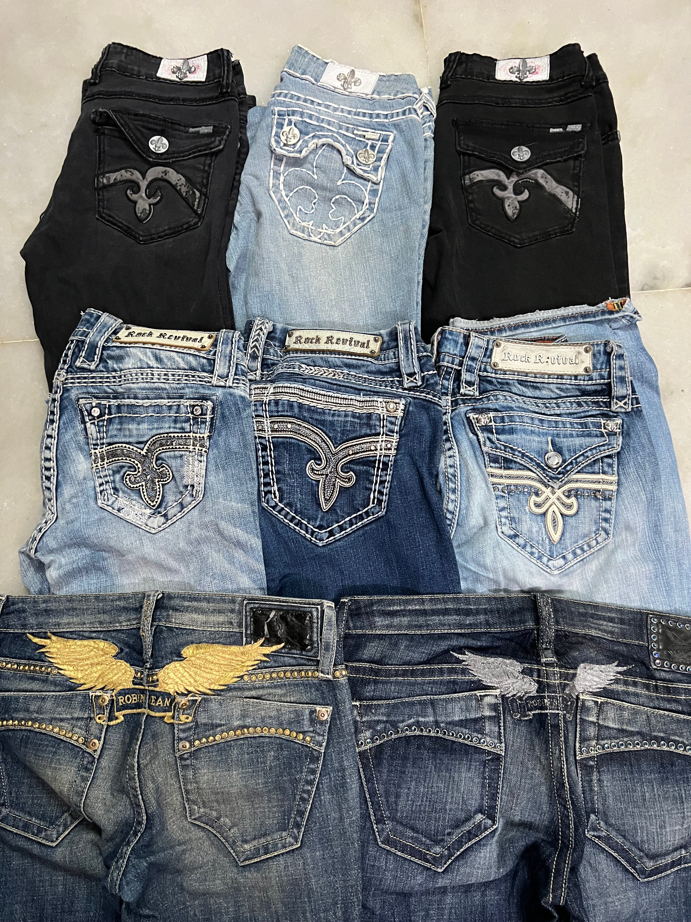 Rock Revival, Robin’s Jean, Laguna Beach Jeans Mix..