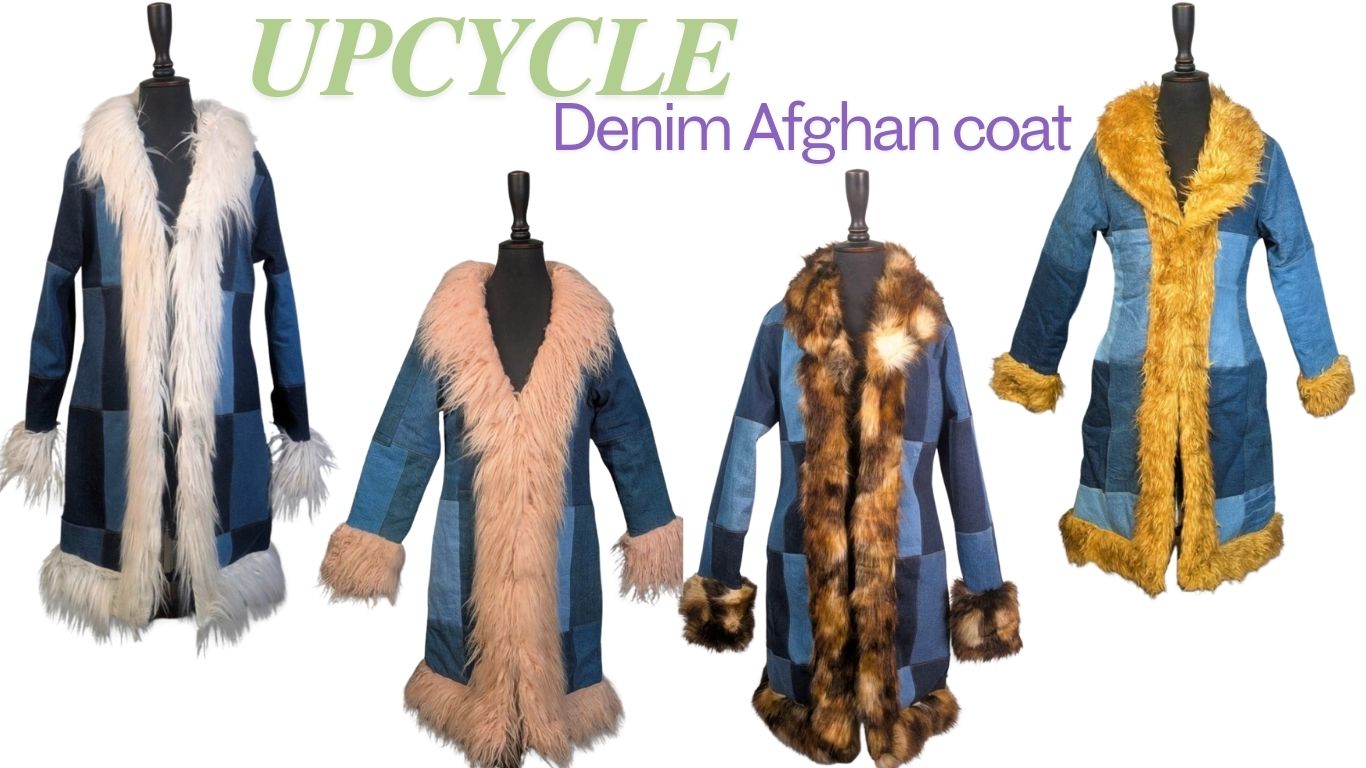 COAT AFGANO IN DENIM RICICLATO