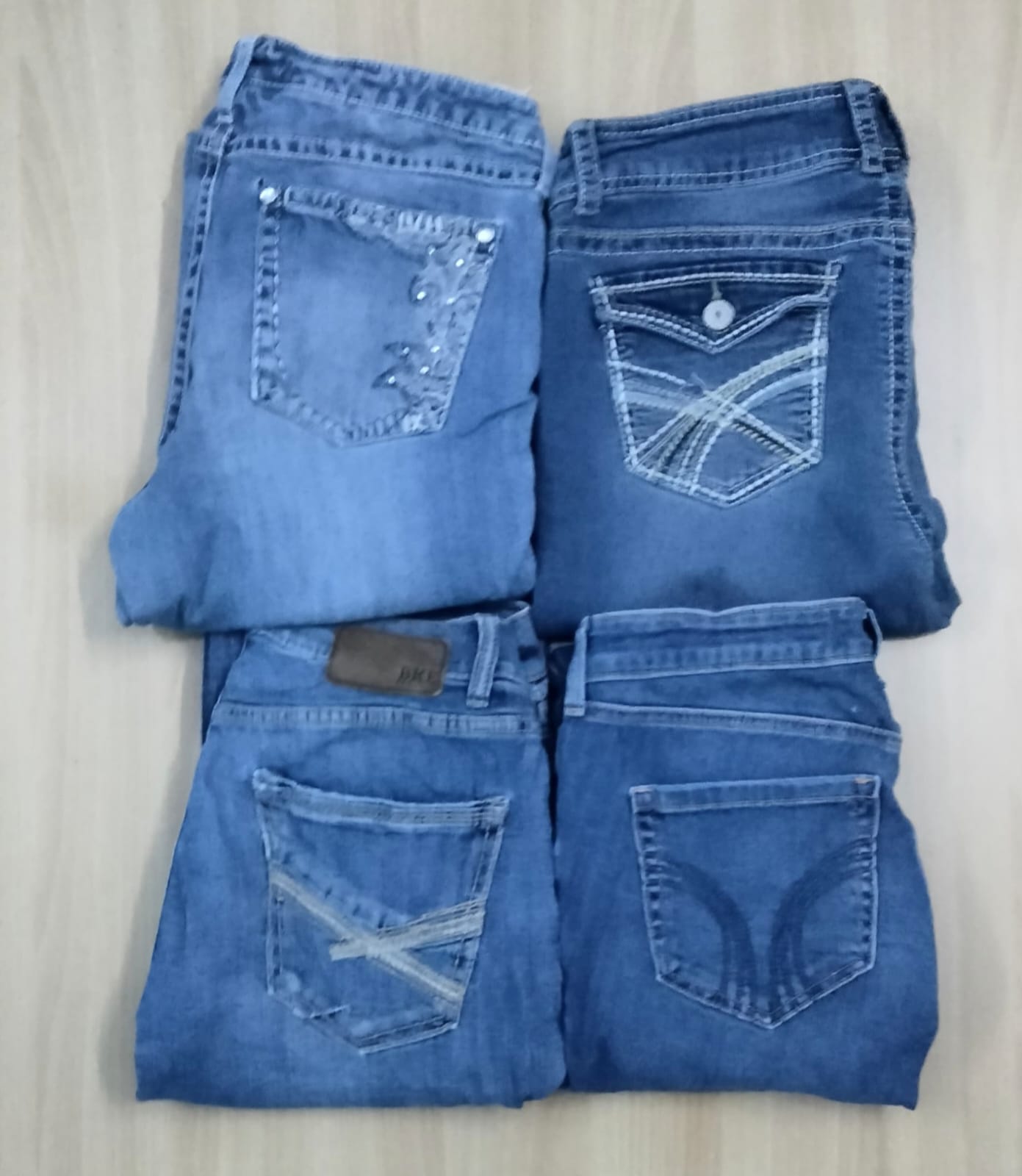 JA 0592 Jeans a Zampa d'Elenfo Femminili Decorati