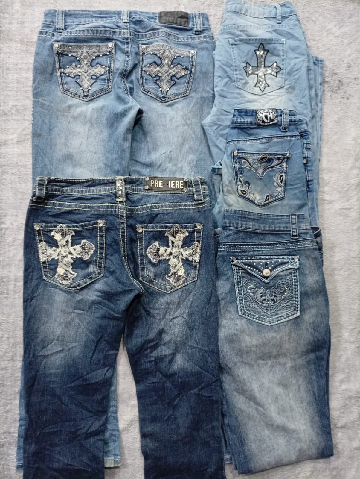 CR6744 Y2K Calças Flare e Retas