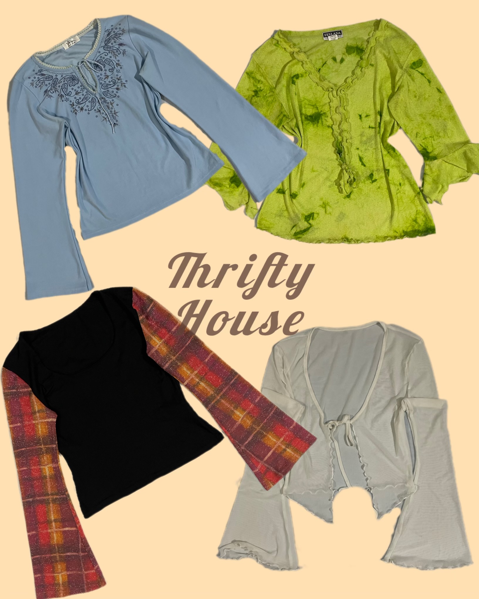 Bell Sleeve Baddie Y2k Tops(TH/237)