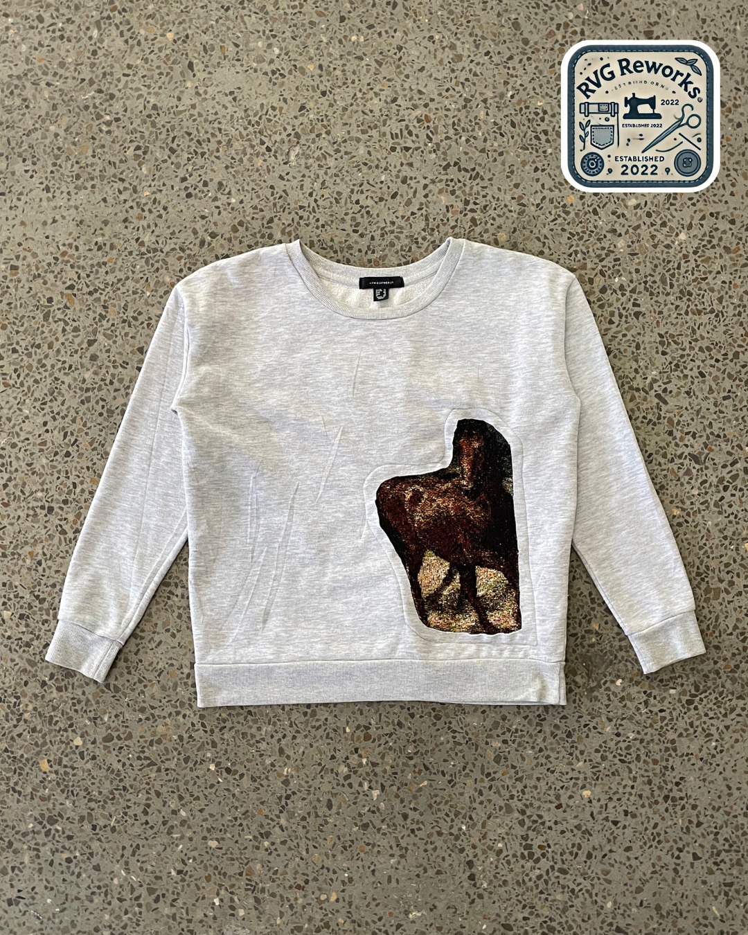 Upcycled Tapestry Patch Sweatshirt