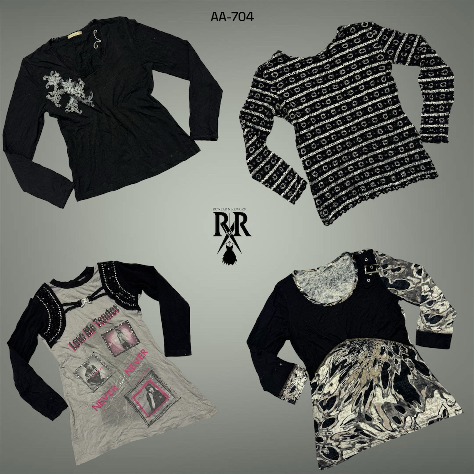 Y2K Retro Blackwave Full Sleeve Tops (AA-704)