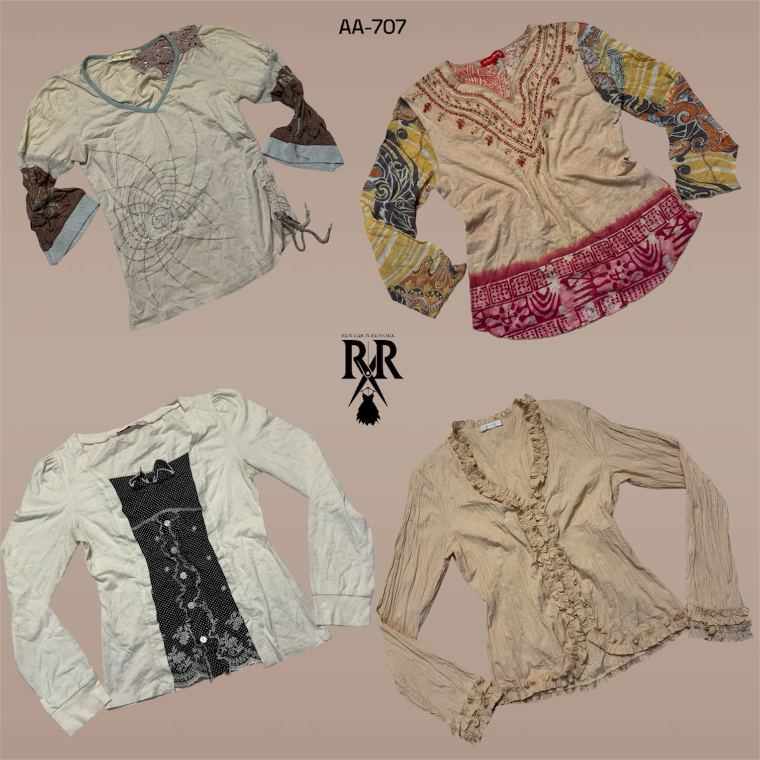 Y2K Creamy Chic Full Sleeve Mix Tops (AA-707)