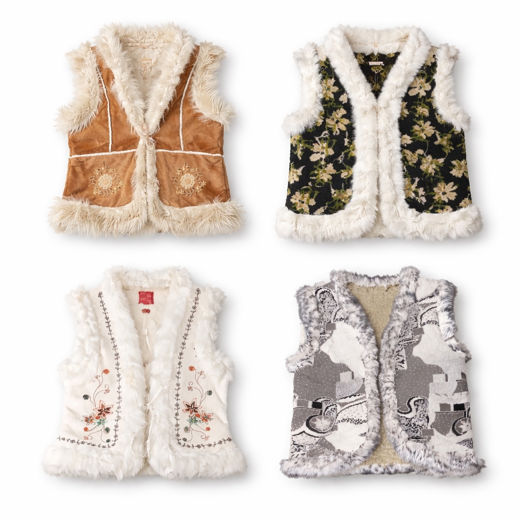 Colete de pelagem Y2K